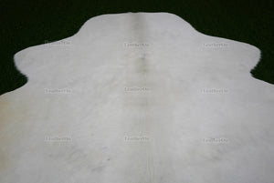 Pure White Cowhide (3.9 X 3.9 ft.) Exact As Photo Cowhide Rug | 100% Natural Cowhide Area Rug | Real Hair-on Leather Cowhide Rug | C880
