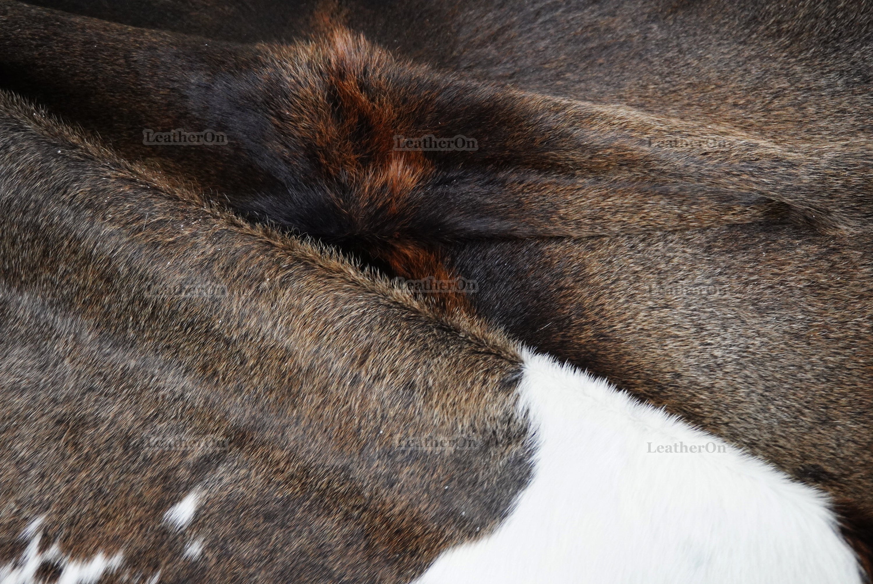 Tricolor Cowhide (4.3 X 3.7 ft.) Exact As Photo Cowhide Rug | 100% Natural Cowhide Area Rug | Real Hair-on Leather Cowhide Rug | C881