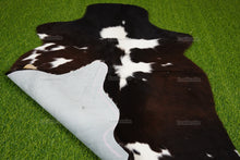 Load image into Gallery viewer, Tricolor Cowhide (4 X 3 ft.) Exact As Photo Cowhide Rug | 100% Natural Cowhide Area Rug | Real Hair-on Leather Cowhide Rug | C882
