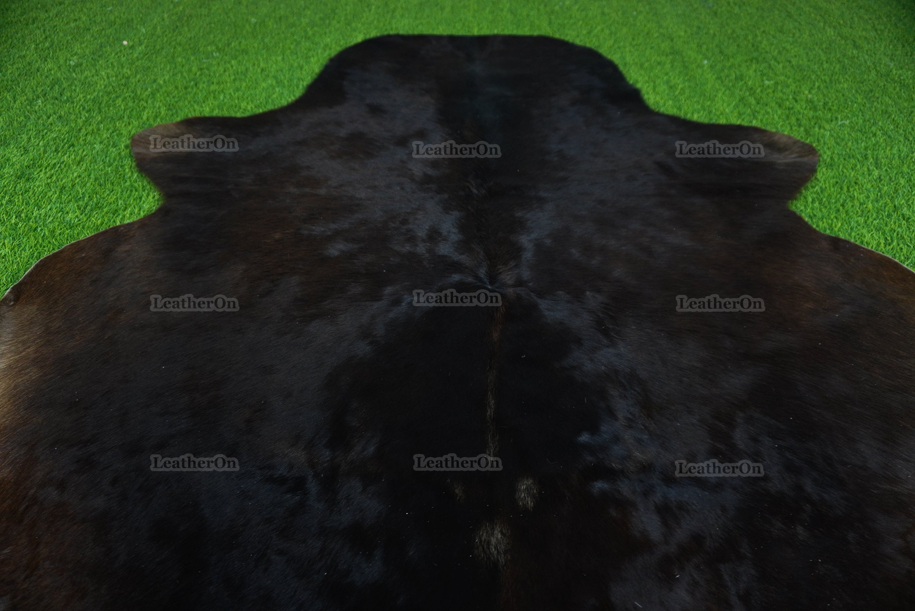 Black Cowhide (5 X 5 ft.) Exact As Photo Cowhide Rug | 100% Natural Cowhide Area Rug | Real Hair-on Leather Cowhide Rug | C883