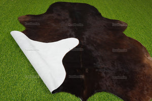 Black Cowhide (5 X 5 ft.) Exact As Photo Cowhide Rug | 100% Natural Cowhide Area Rug | Real Hair-on Leather Cowhide Rug | C883