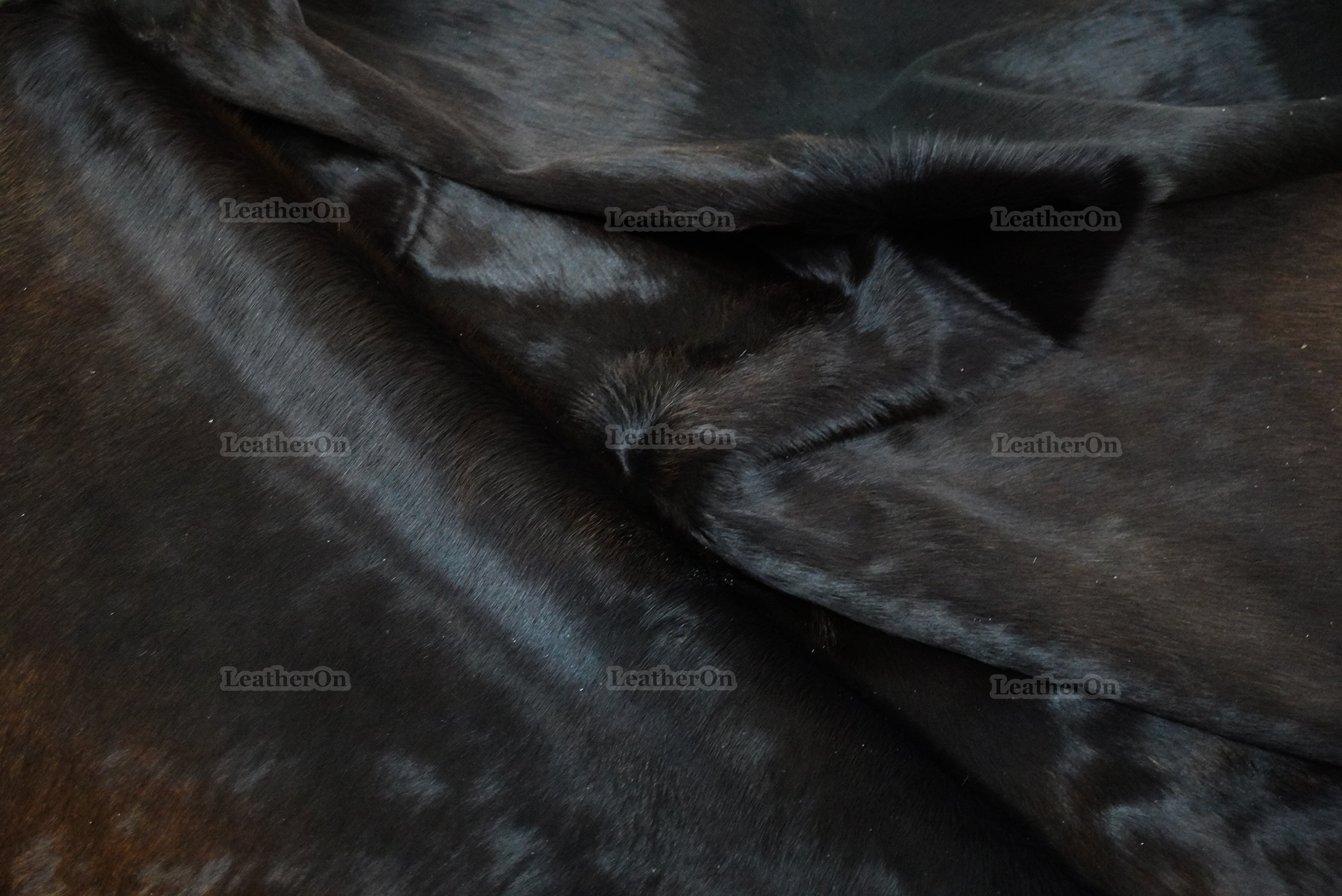 Black Cowhide (5 X 5 ft.) Exact As Photo Cowhide Rug | 100% Natural Cowhide Area Rug | Real Hair-on Leather Cowhide Rug | C883