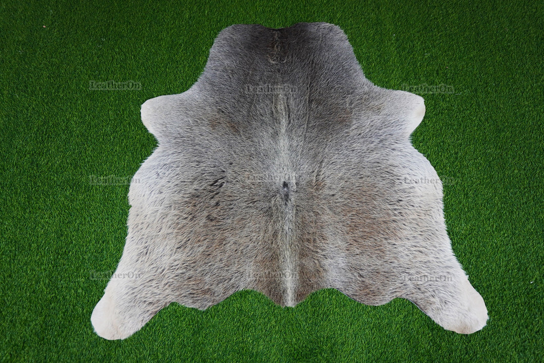 Gray White Cowhide (4 X 4 ft.) Exact As Photo Cowhide Rug | 100% Natural Cowhide Area Rug | Real Hair-on Leather Cowhide Rug | C884