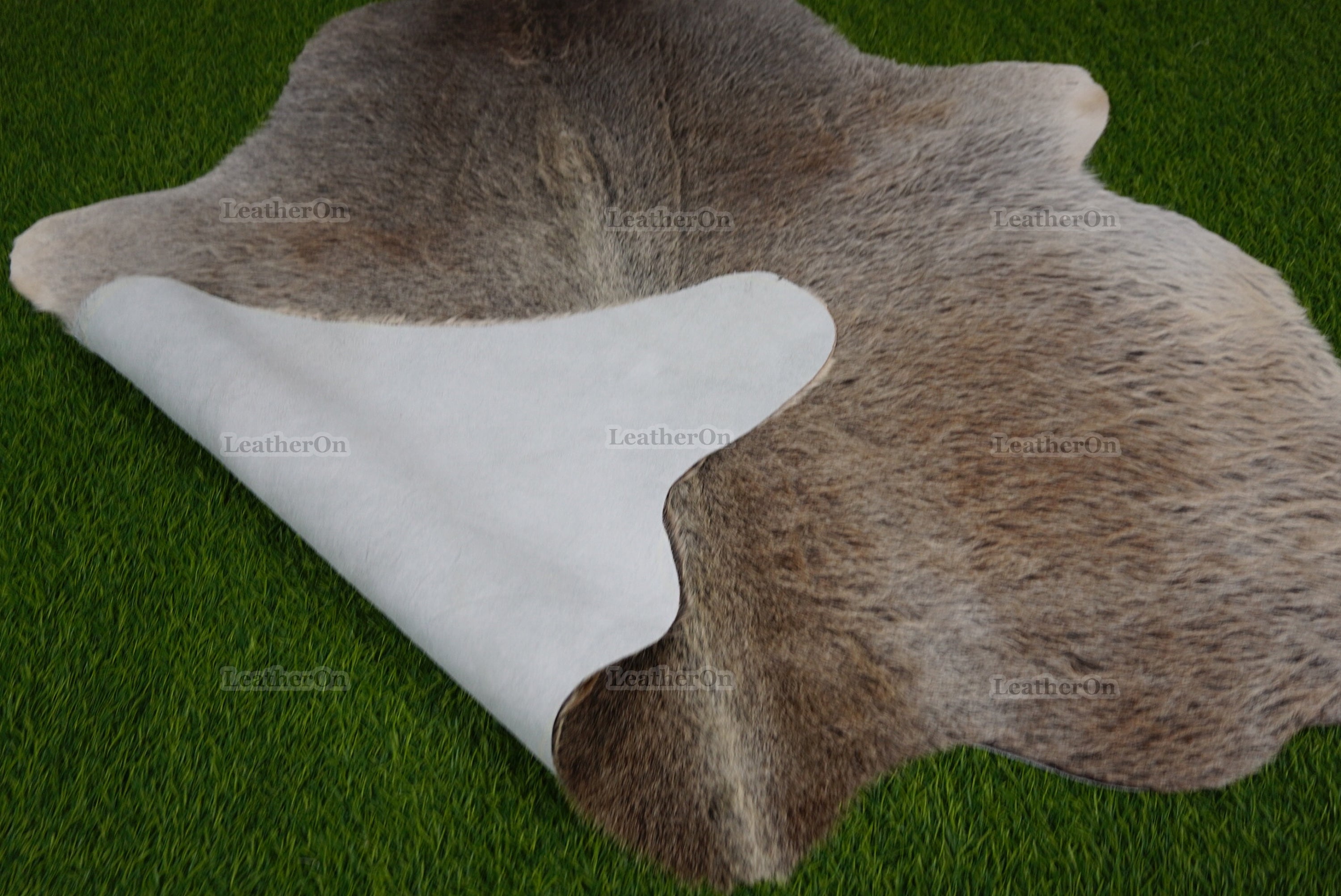 Gray White Cowhide (4 X 4 ft.) Exact As Photo Cowhide Rug | 100% Natural Cowhide Area Rug | Real Hair-on Leather Cowhide Rug | C884