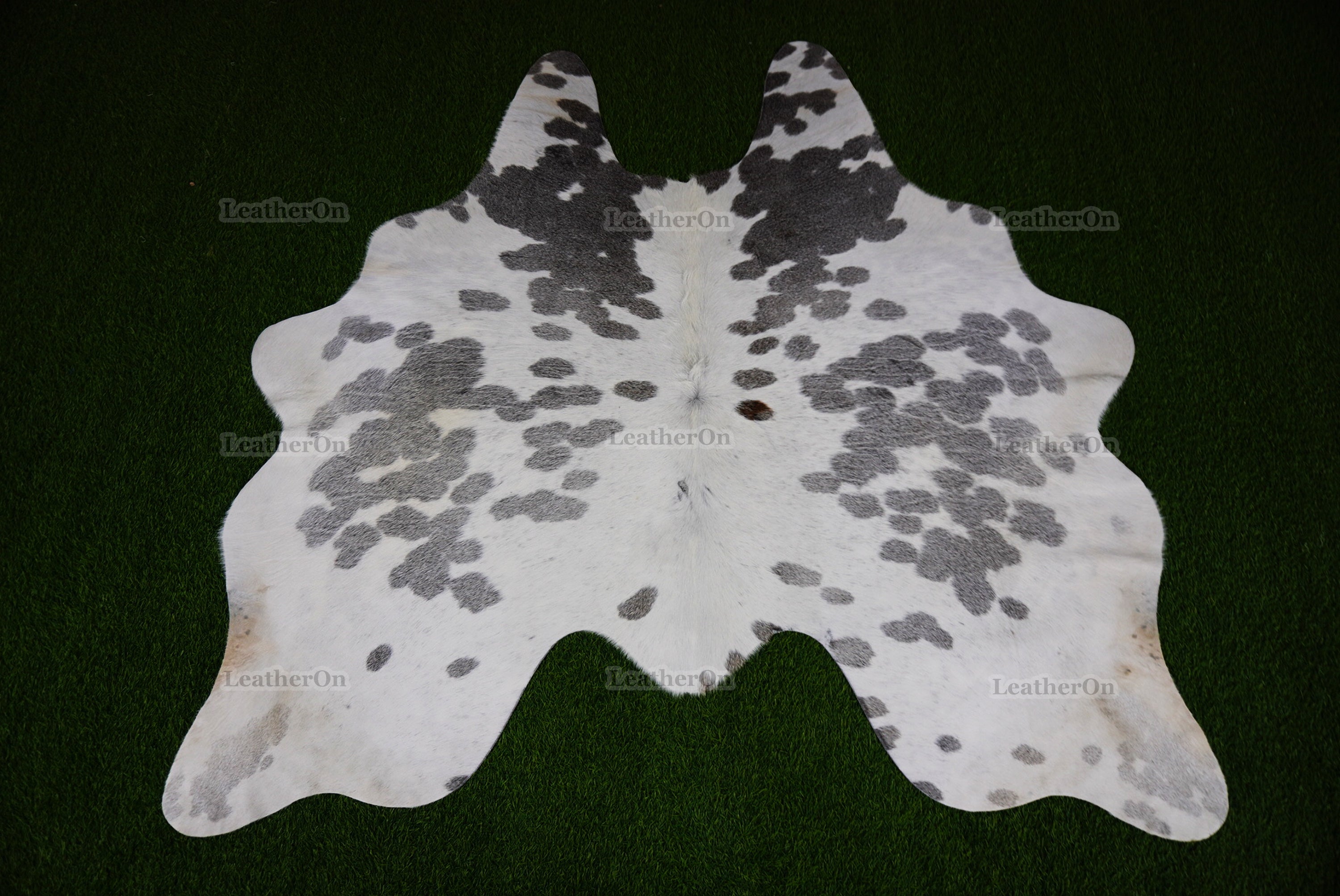 Gray White Cowhide (5 X 5 ft.) Exact As Photo Cowhide Rug | 100% Natural Cowhide Area Rug | Real Hair-on Leather Cowhide Rug | C885