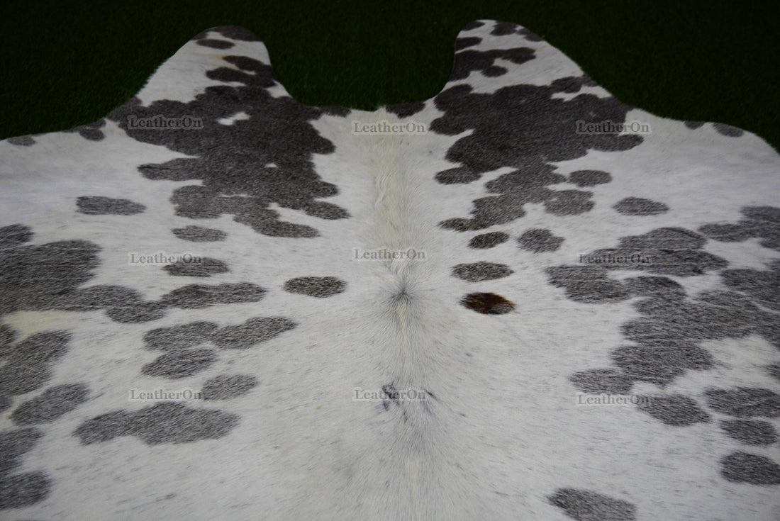 Gray White Cowhide (5 X 5 ft.) Exact As Photo Cowhide Rug | 100% Natural Cowhide Area Rug | Real Hair-on Leather Cowhide Rug | C885