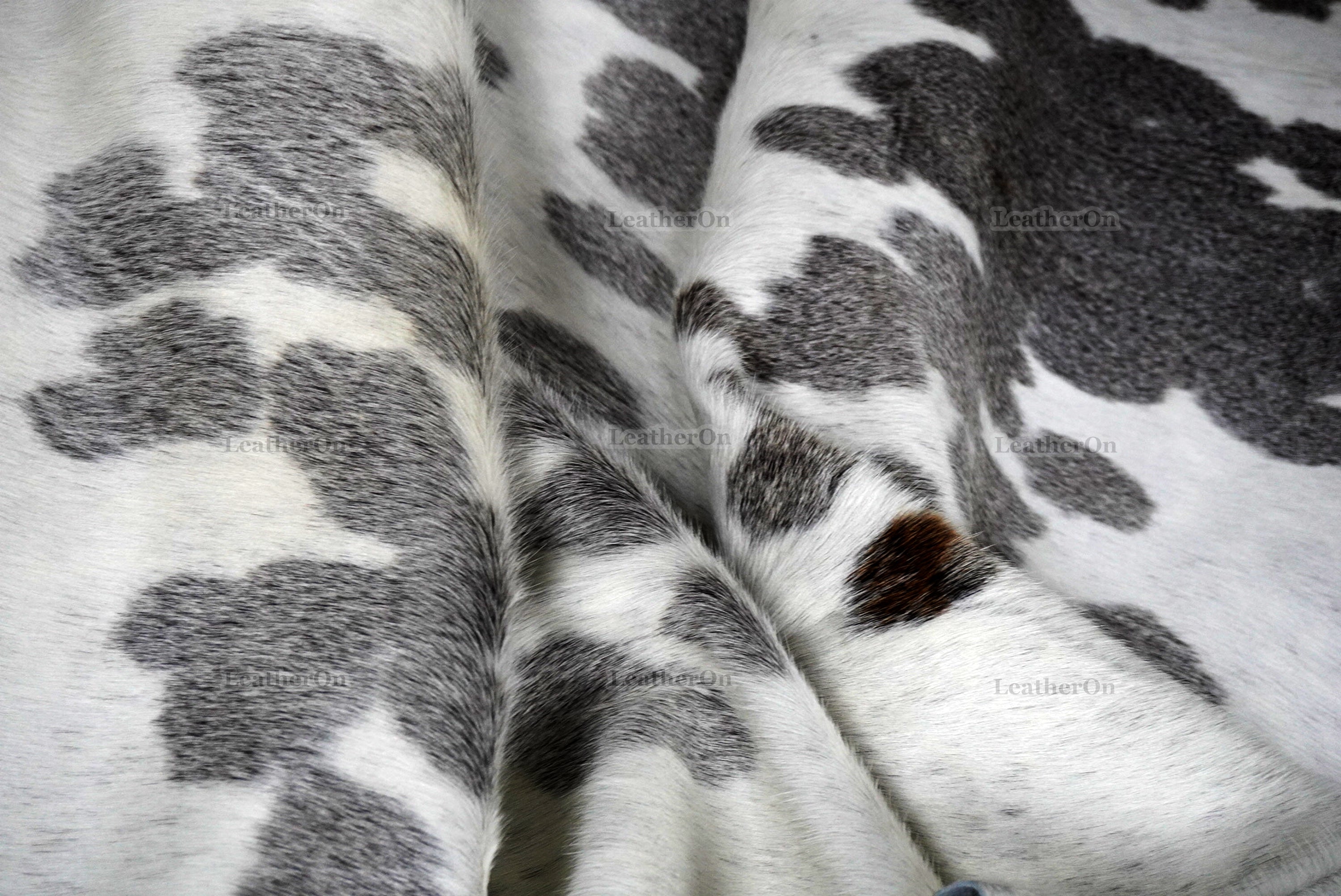 Gray White Cowhide (5 X 5 ft.) Exact As Photo Cowhide Rug | 100% Natural Cowhide Area Rug | Real Hair-on Leather Cowhide Rug | C885