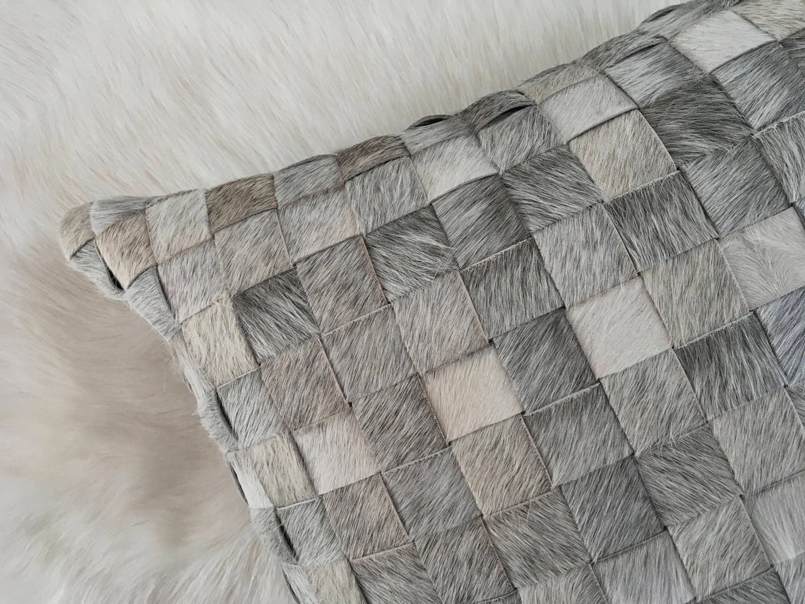 Cowhide Patchwork Pillows Covers 100% Natural Hair on Cowhide Leather Pillow Cases Real Cowhide Cushion Covers