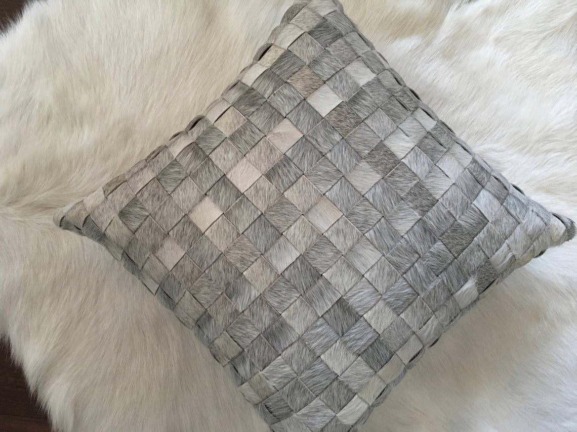 Cowhide Patchwork Pillows Covers 100% Natural Hair on Cowhide Leather Pillow Cases Real Cowhide Cushion Covers