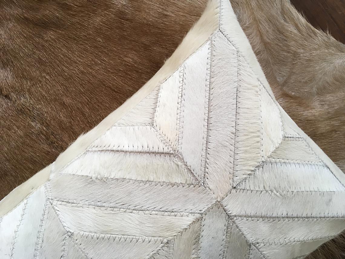 Cowhide Pillows Covers (12X 24 inch) 100% Natural Hair on Cowhide Leather Pillow Cases Real Cowhide Pillow Covers