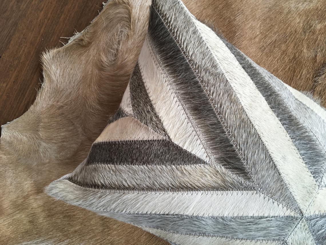 Cowhide Pillows Covers (12X 24 inch) 100% Natural Hair on Cowhide Leather Pillow Cases Real Cowhide Pillow Covers