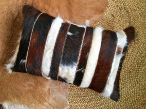 Cowhide Pillows Covers (12X 24 inch) 100% Natural Hair on Cowhide Leather Pillow Cases Real Cowhide Cushion Covers