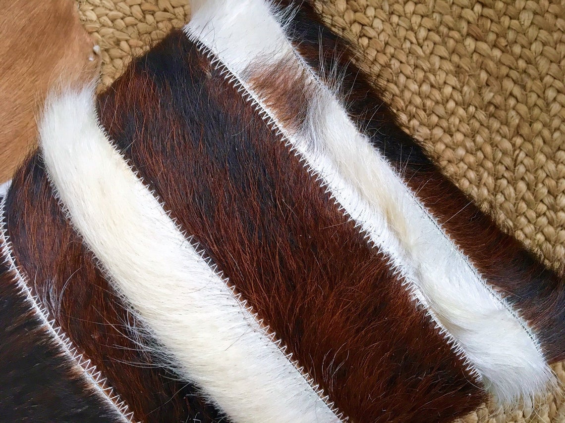 Cowhide Pillows Covers (12X 24 inch) 100% Natural Hair on Cowhide Leather Pillow Cases Real Cowhide Cushion Covers