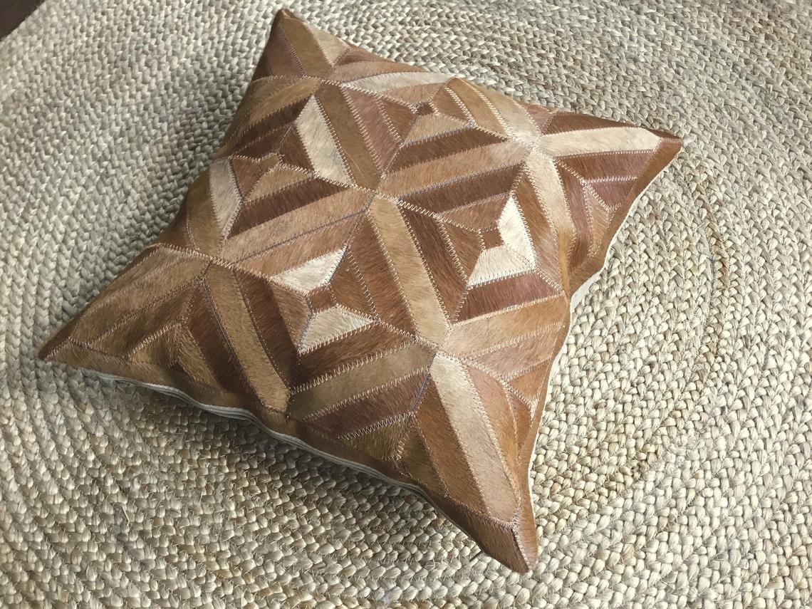 Cowhide Patchwork Pillows Covers 100% Natural Hair on Cowhide Leather Pillow Cases Real Cowhide Cushion Covers