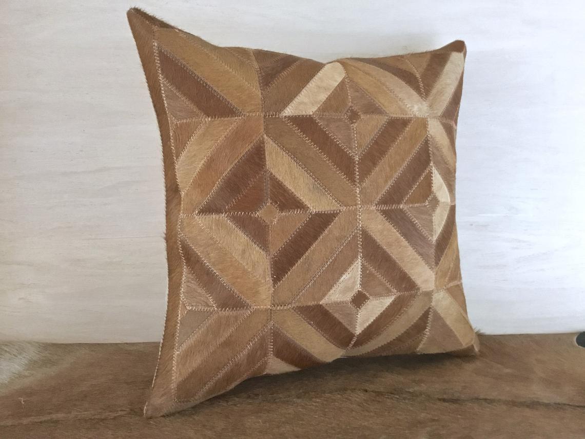 Cowhide Patchwork Pillows Covers 100% Natural Hair on Cowhide Leather Pillow Cases Real Cowhide Cushion Covers
