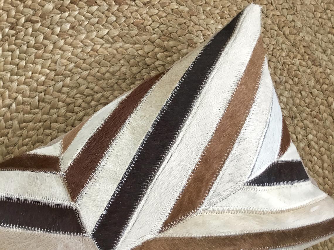 Cowhide Pillows Covers (12X 24 inch) 100% Natural Hair on Cowhide Leather Pillow Cases Real Cowhide Pillow Covers