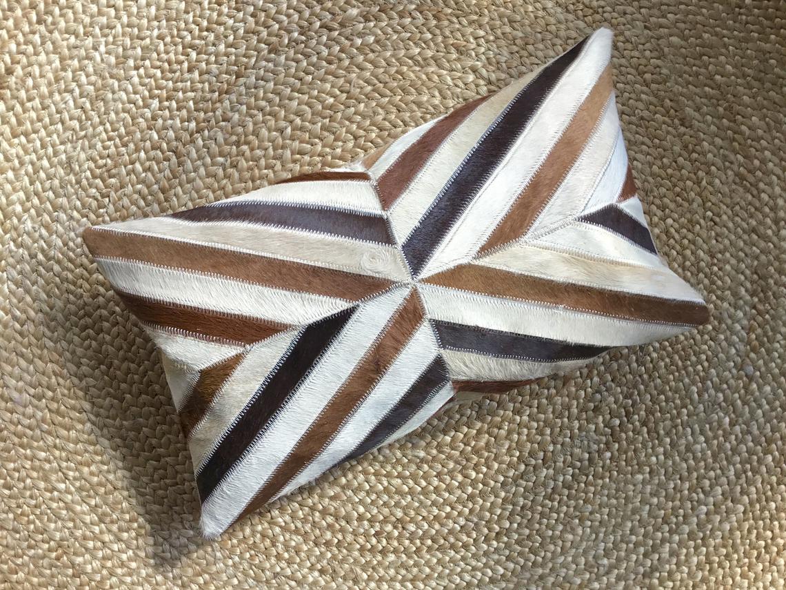 Cowhide Pillows Covers (12X 24 inch) 100% Natural Hair on Cowhide Leather Pillow Cases Real Cowhide Pillow Covers