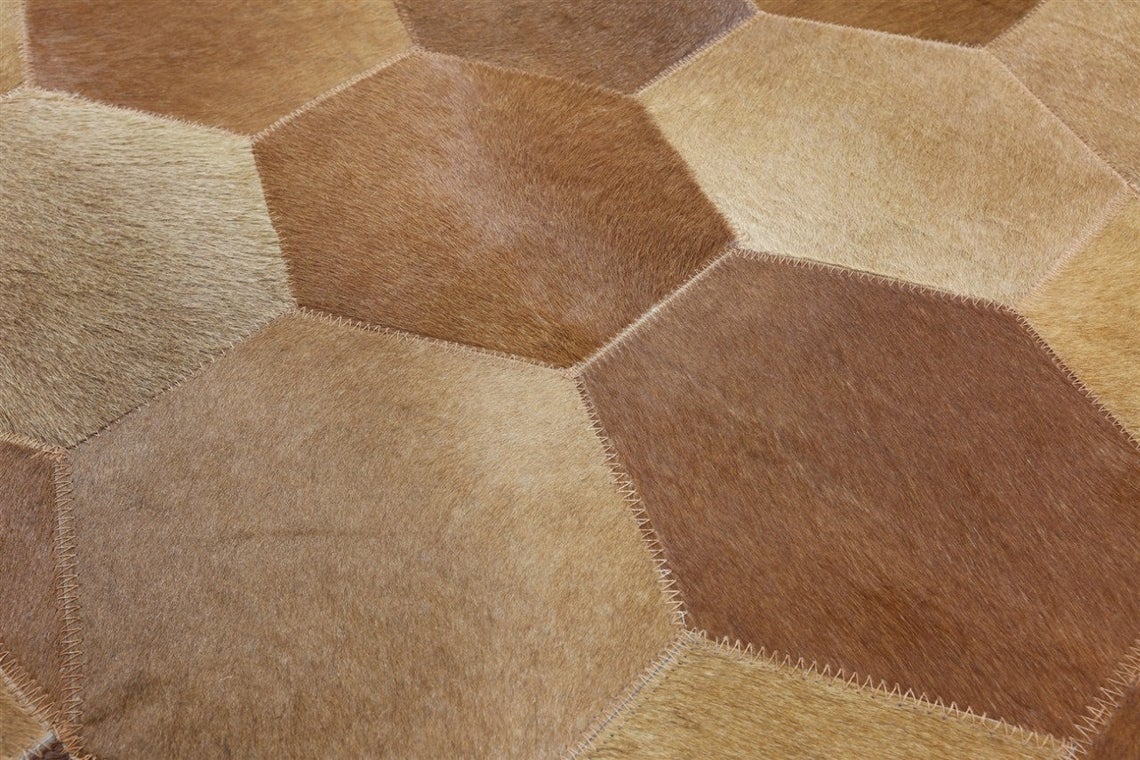 HANDMADE 100% Natural COWHIDE RUG | Patchwork Cowhide Area Rug | Real Cowhide Hallway Runner | Hair on Leather Cowhide Carpet | PR9
