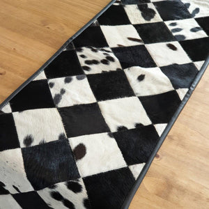 Handmade 100% Natural Cowhide Table Runner | Hair on Leather Patchwork Cow hide Table Runner