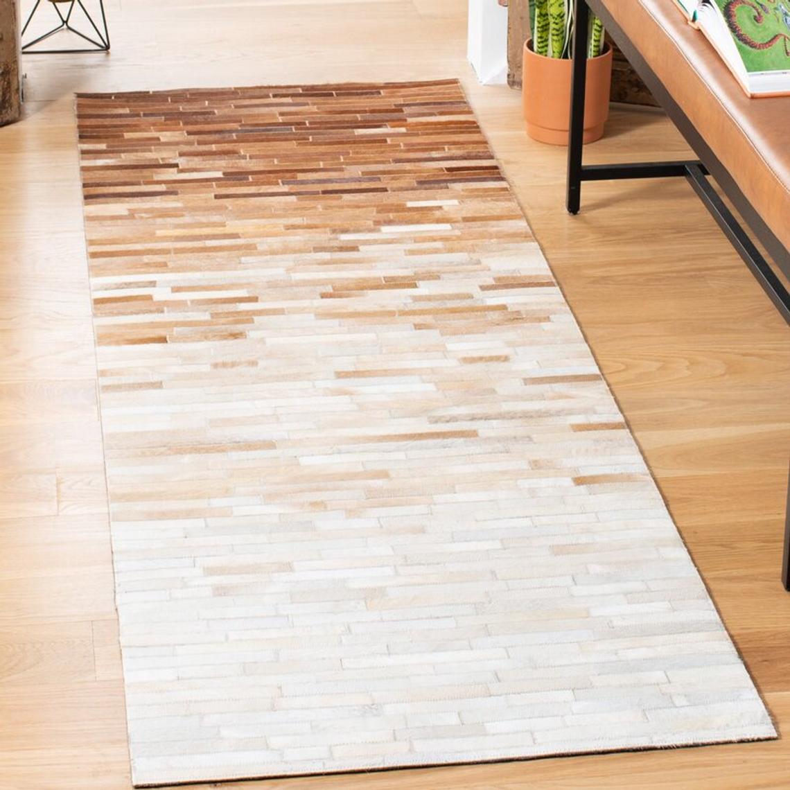 HANDMADE 100% Natural COWHIDE RUG | Patchwork Cowhide Area Rug | Real Cowhide Hallway Runner | Hair on Leather Cowhide Carpet | PR49