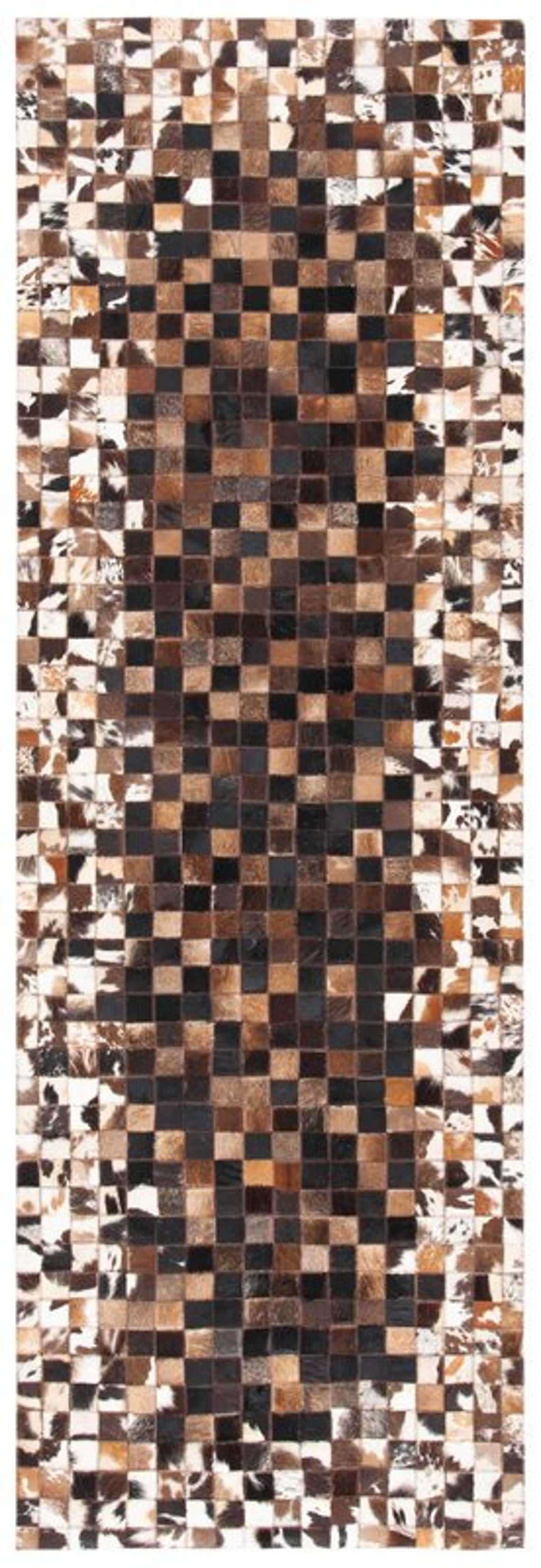 HANDMADE 100% Natural COWHIDE RUG | Patchwork Cowhide Area Rug | Real Cowhide Hallway Runner | Hair on Leather Cowhide Carpet | PR49
