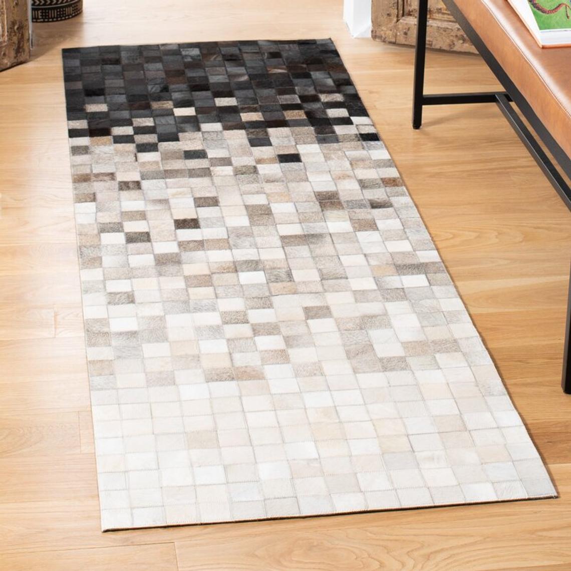 HANDMADE 100% Natural COWHIDE RUG | Patchwork Cowhide Area Rug | Real Cowhide Hallway Runner | Hair on Leather Cowhide Carpet | PR35
