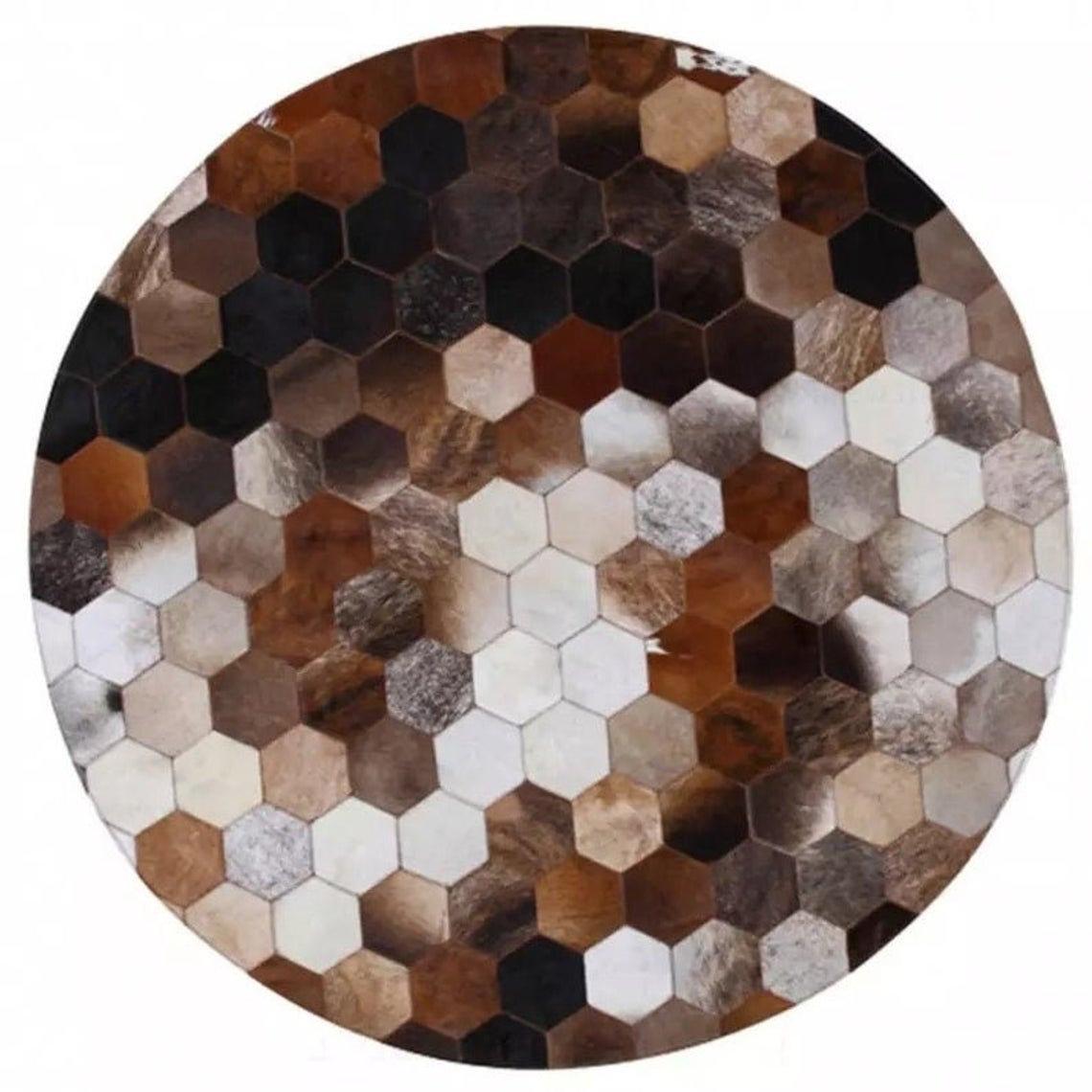 HANDMADE 100% Natural COWHIDE RUG | Patchwork Cowhide Area Rug | Hair on Leather Cowhide Carpet | PR80