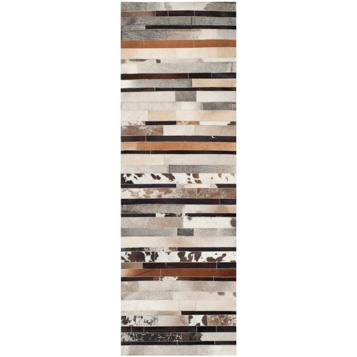 HANDMADE 100% Natural COWHIDE RUG | Patchwork Cowhide Area Rug | Real Cowhide Hallway Runner | Hair on Leather Cowhide Carpet | PR23