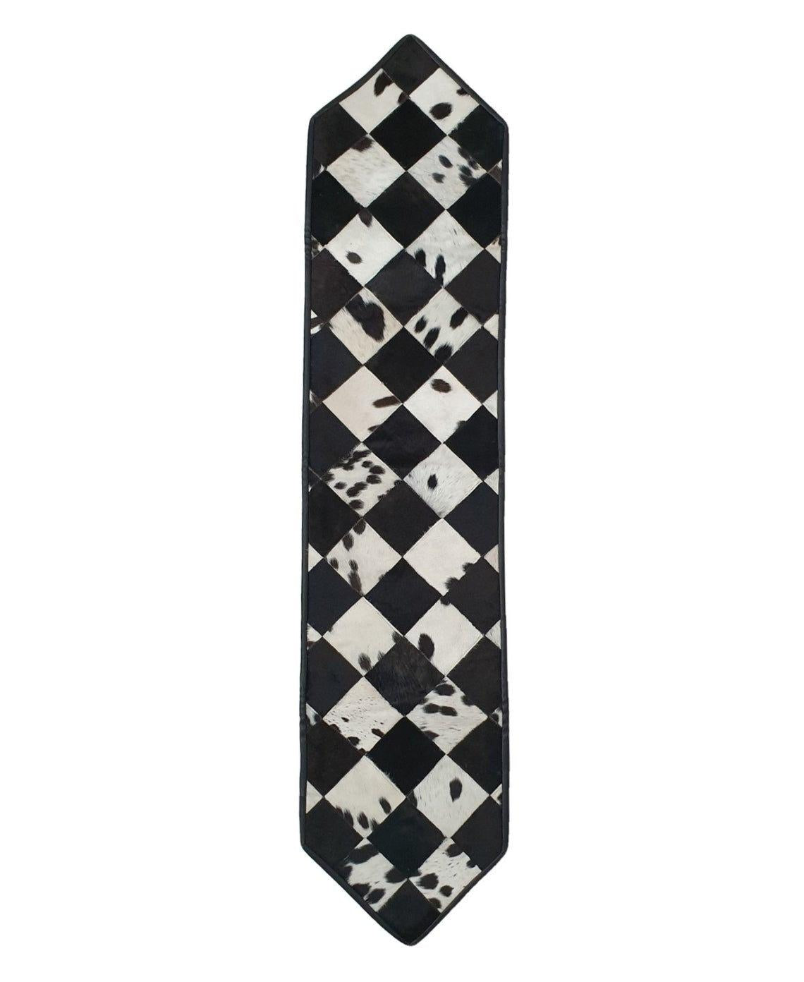 Handmade 100% Natural Cowhide Table Runner | Hair on Leather Patchwork Cow hide Table Runner