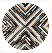Load image into Gallery viewer, HANDMADE 100% Natural Patchwork Cowhide Area Rug | Hair on Leather Cowhide Carpet | PR99
