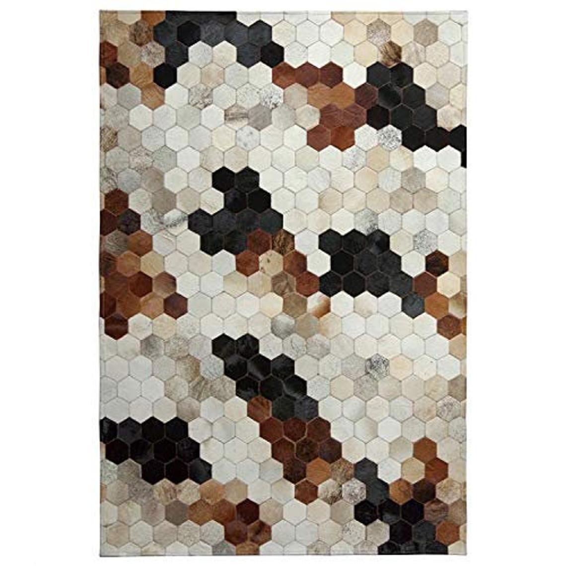 HANDMADE 100% Natural COWHIDE RUG | Patchwork Cowhide Area Rug | Real Cowhide Hallway Runner | Hair on Leather Cowhide Carpet | PR51