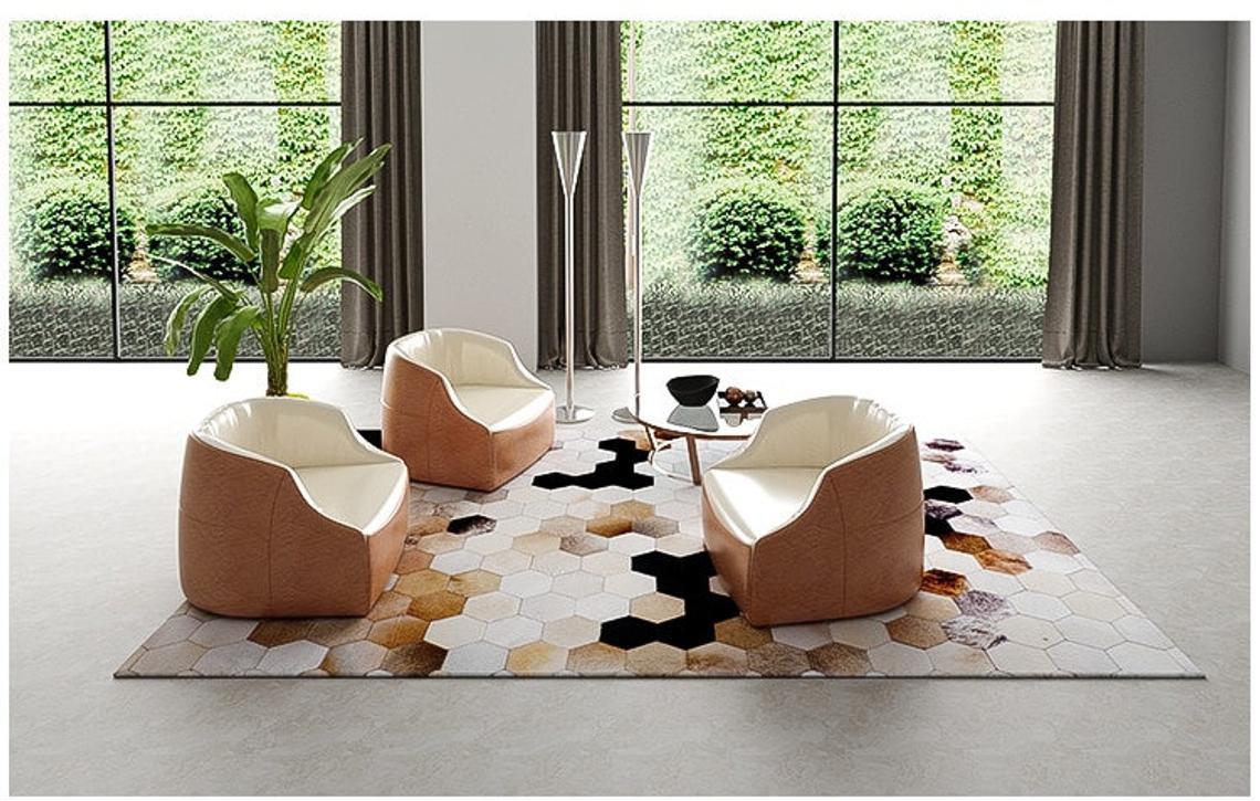 HANDMADE 100% Natural COWHIDE RUG | Patchwork Cowhide Area Rug | Real Cowhide Hallway Runner | Hair on Leather Cowhide Carpet | PR51