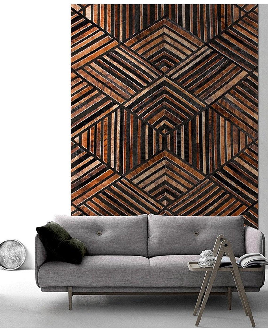 HANDMADE 100% Natural COWHIDE RUG | Patchwork Cowhide Area Rug | Real Cowhide Hallway Runner | Hair on Leather Cowhide Carpet | PR29