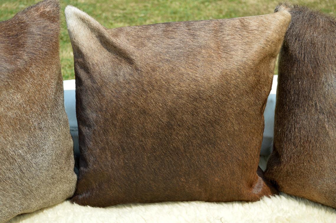 Double Sided Natural Cowhide Pillow Covers Real Hair on Cowhide Leather Cushion Covers