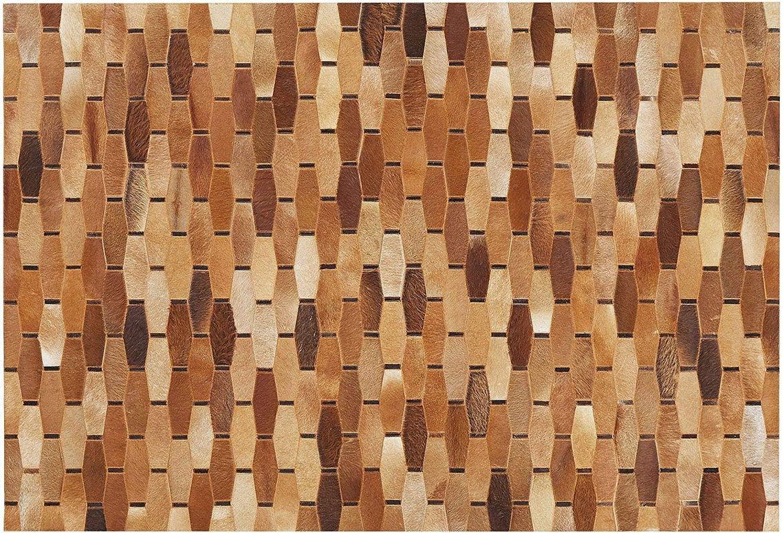 HANDMADE 100% Natural COWHIDE RUG | Patchwork Cowhide Area Rug | Real Cowhide Hallway Runner | Hair on Leather Cowhide Carpet | PR27