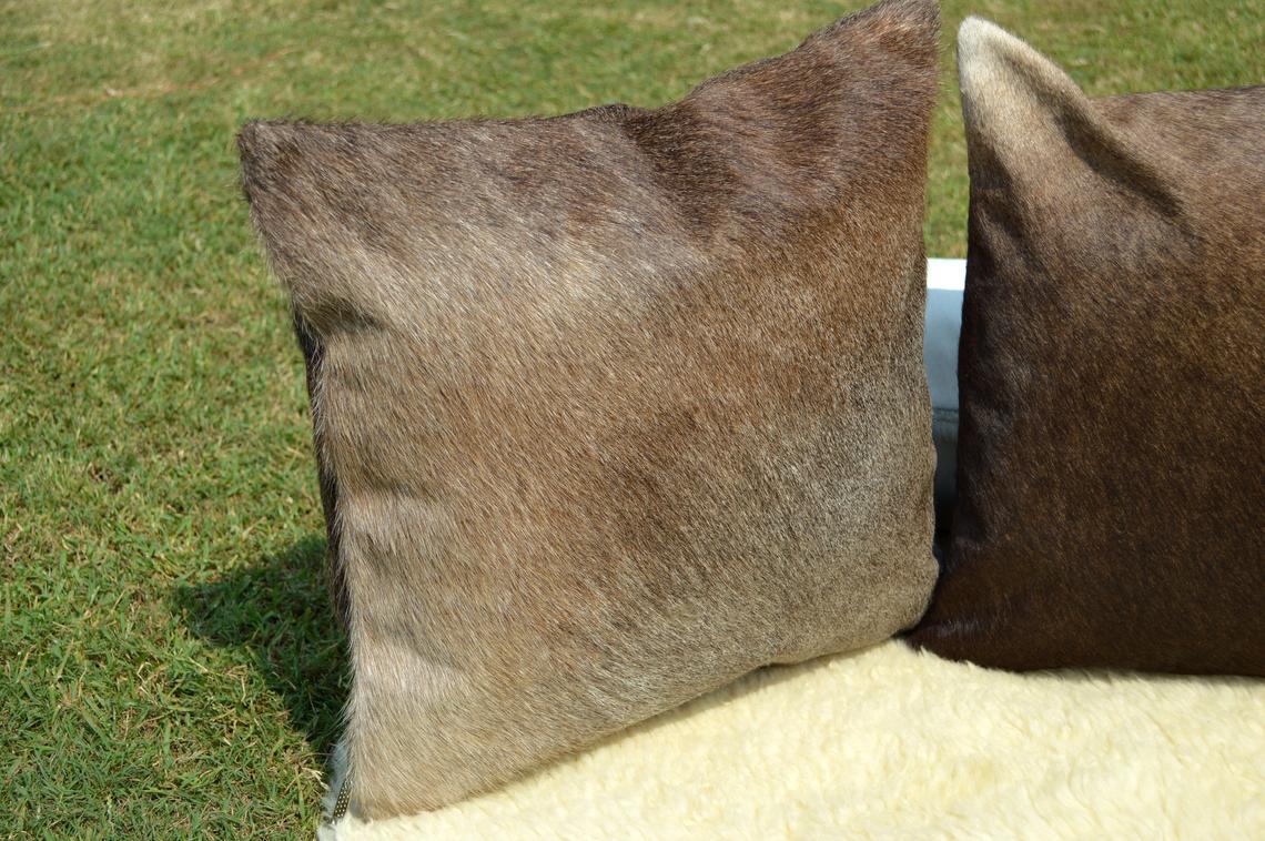 Double Sided Natural Cowhide Pillow Covers Real Hair on Cowhide Leather Cushion Covers