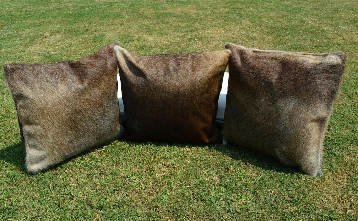 Double Sided Natural Cowhide Pillow Covers Real Hair on Cowhide Leather Cushion Covers