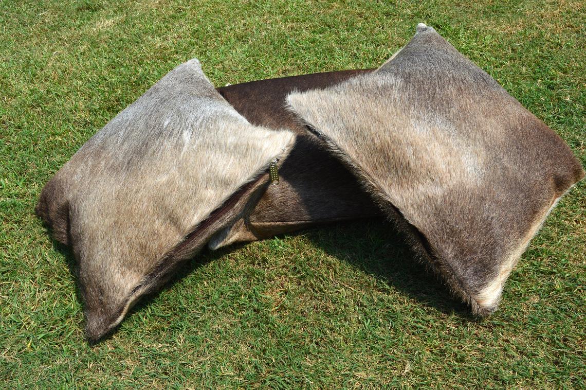 Double Sided Natural Cowhide Pillow Covers Real Hair on Cowhide Leather Cushion Covers