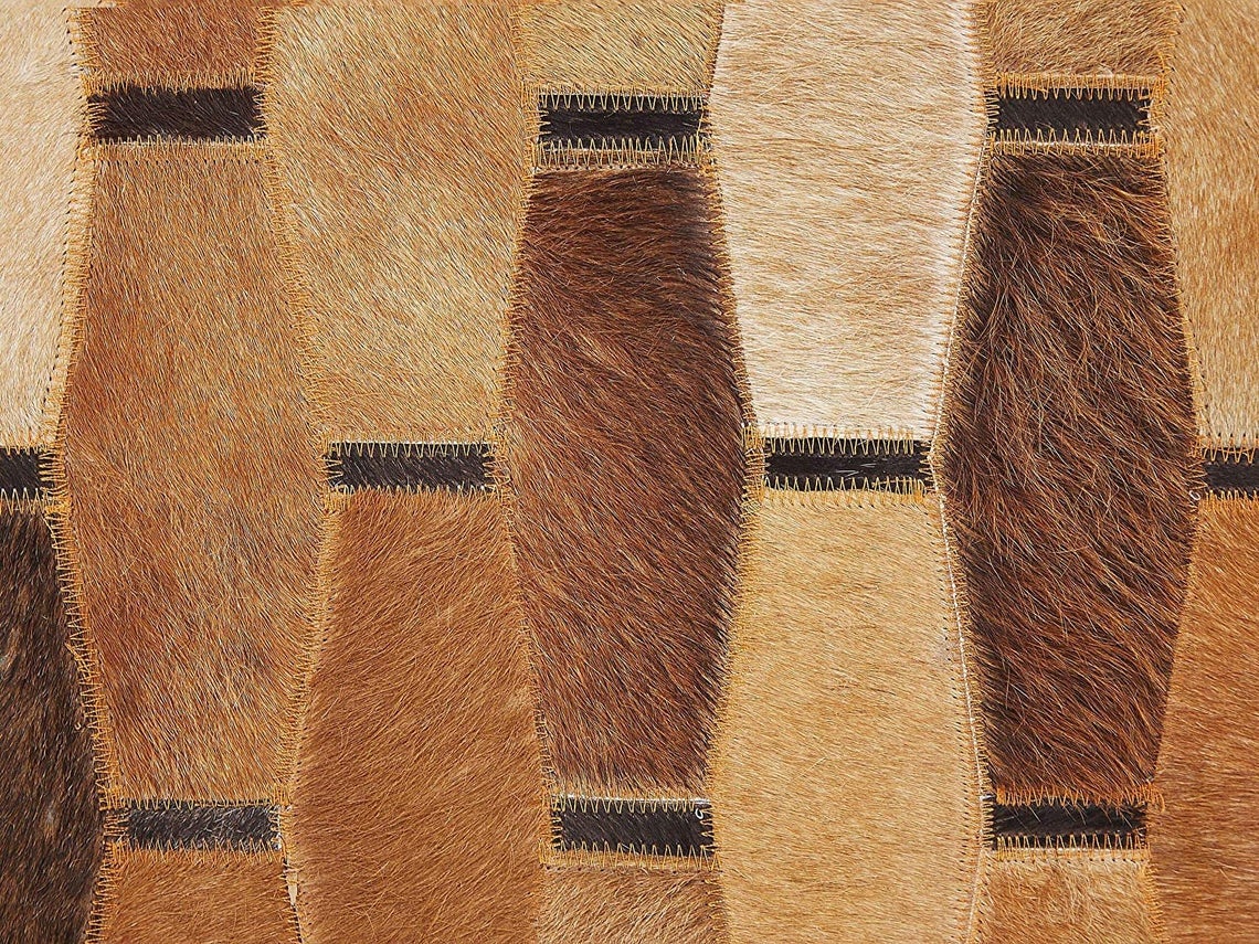 HANDMADE 100% Natural COWHIDE RUG | Patchwork Cowhide Area Rug | Real Cowhide Hallway Runner | Hair on Leather Cowhide Carpet | PR27