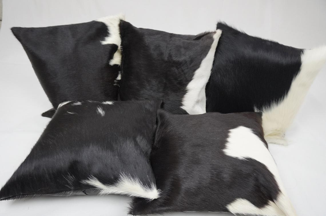 Cowhide Cushion Covers 100% Natural Hair on Leather Cow Hide Pillow Covers Handmade Real Cow Skin Pillow Cases |