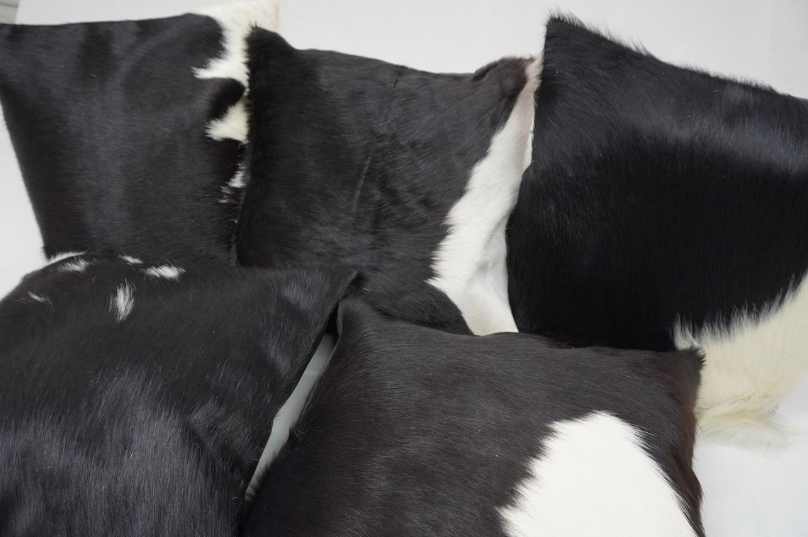 Cowhide Cushion Covers 100% Natural Hair on Leather Cow Hide Pillow Covers Handmade Real Cow Skin Pillow Cases |