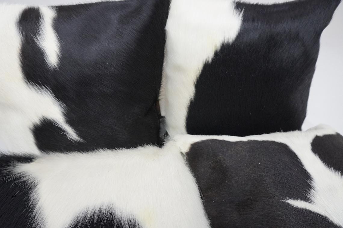 Cowhide Cushion Covers 100% Natural Hair on Leather Cow Hide Pillow Covers Handmade Real Cow Skin Pillow Cases |