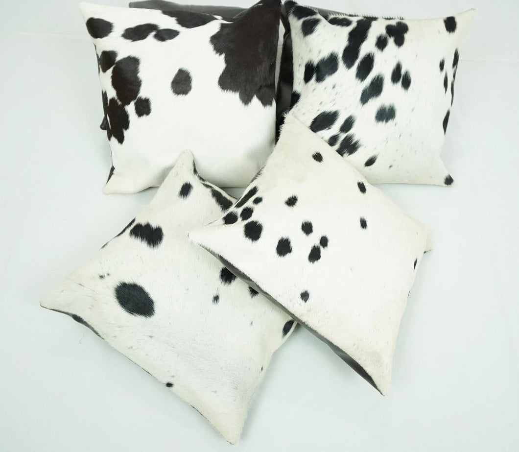 Cowhide Cushion Cover 16 X 16 inch | 100% Natural Hair on Leather Cow Hide Pillow Cover - EXACT As Photos