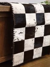 Load image into Gallery viewer, Handmade 100% Natural Cowhide Table Runner | Hair on Leather Patchwork Cow hide Table Runner | TBR17
