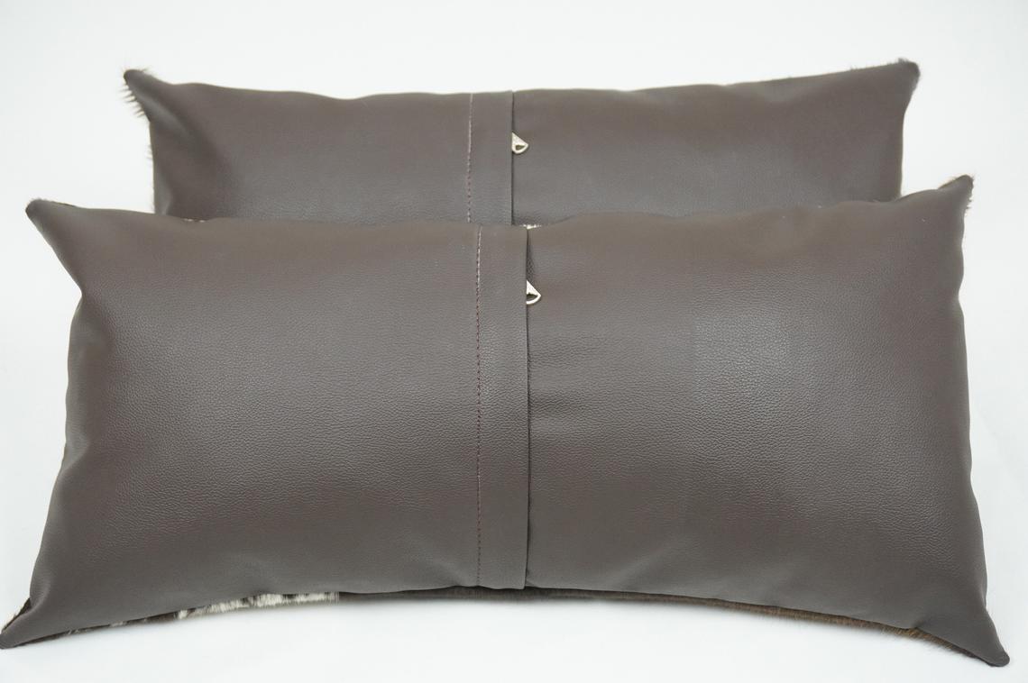 Cowhide Patchwork Pillow Covers (12 x 24 inch) 100% Natural Hair on Leather Pillow Cases Real Cow Skin Cushion Covers | PLW 187