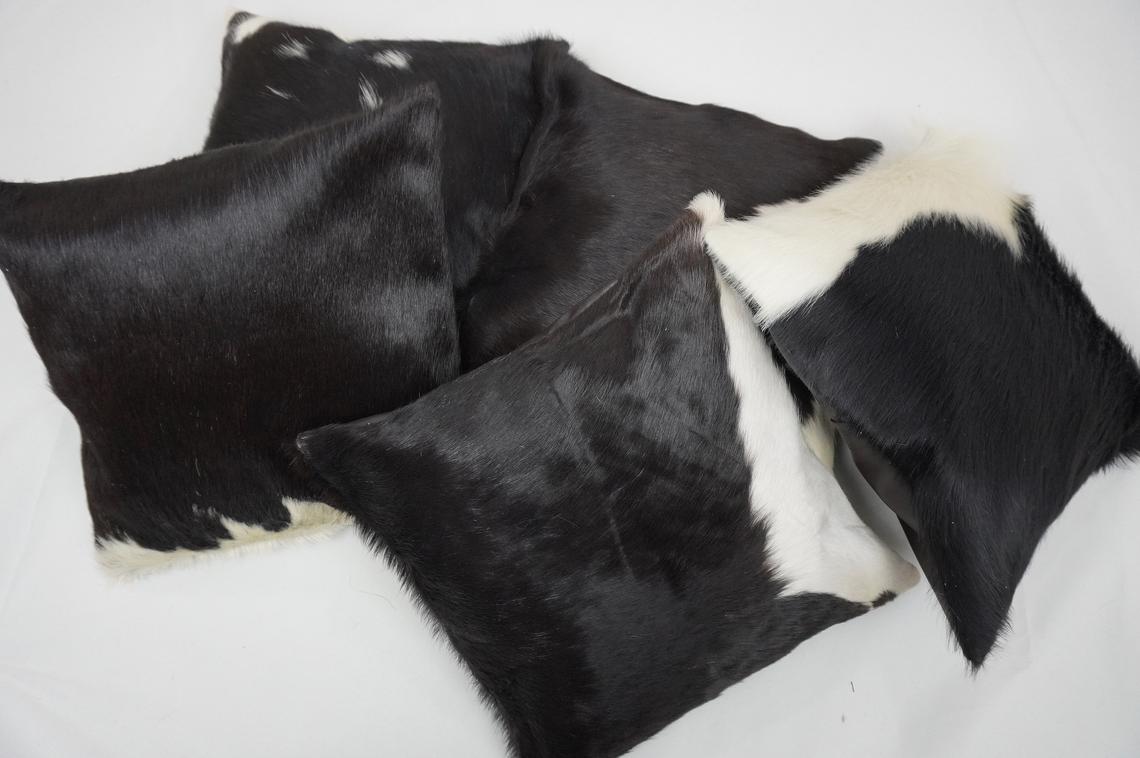 Cowhide Cushion Covers 100% Natural Hair on Leather Cow Hide Pillow Covers Handmade Real Cow Skin Pillow Cases |