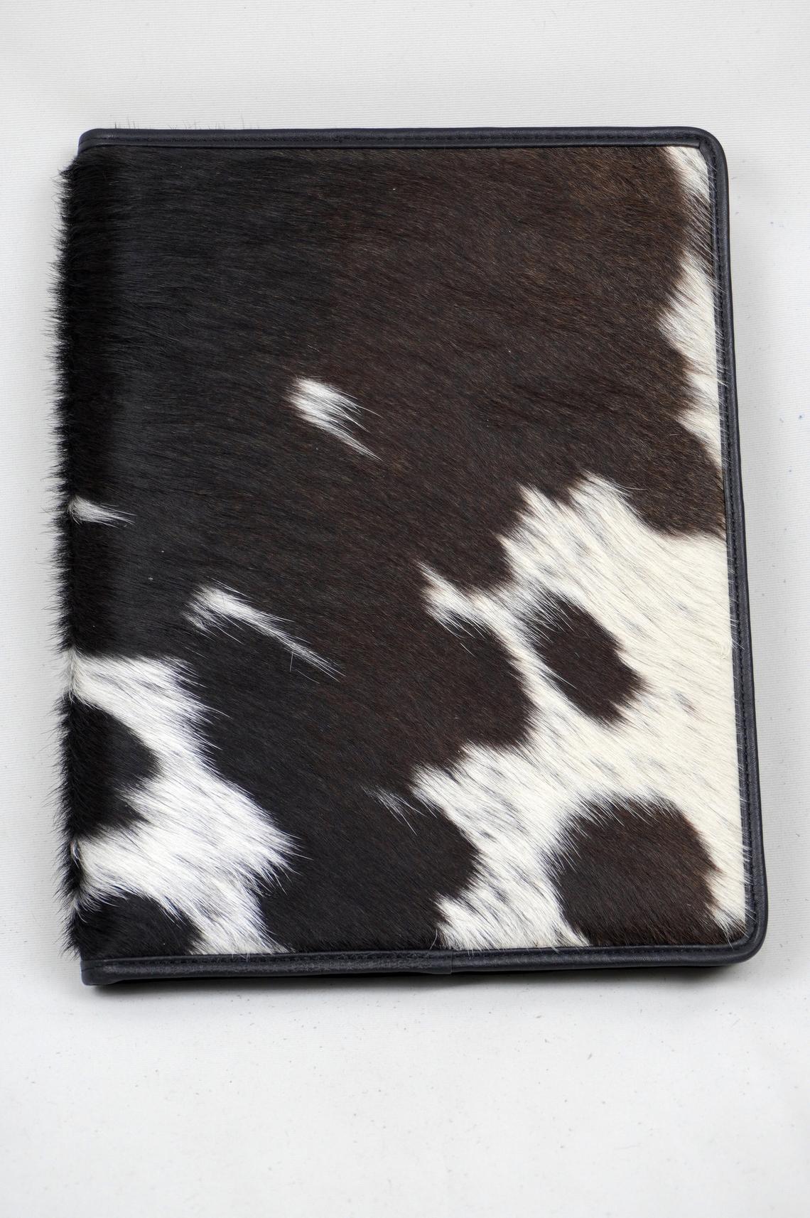 GENUINE Cowhide File Bag | Natural Hair-on Leather Office File Cover | Real Cow Skin Documents Bag | FC02