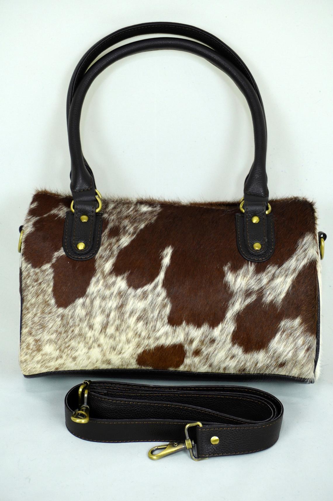 GENUINE Cowhide Barrel Bag | Real Cow Skin Shoulder Bag | Hair on Leather Hand Bag | Cowhide Ladies Bag | Cow Skin Women Bag