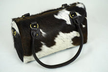 Load image into Gallery viewer, GENUINE Cowhide Barrel Bag | Real Cow Skin Shoulder Bag | Hair on Leather Hand Bag | Cowhide Ladies Bag | Cow Skin Women Bag
