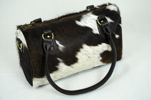 GENUINE Cowhide Barrel Bag | Real Cow Skin Shoulder Bag | Hair on Leather Hand Bag | Cowhide Ladies Bag | Cow Skin Women Bag